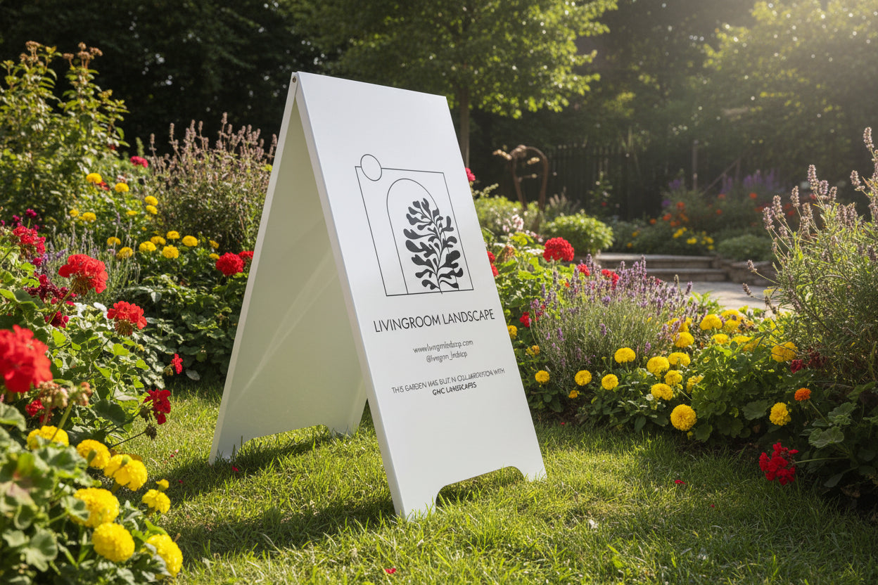 Landscaping company sidewalk sign