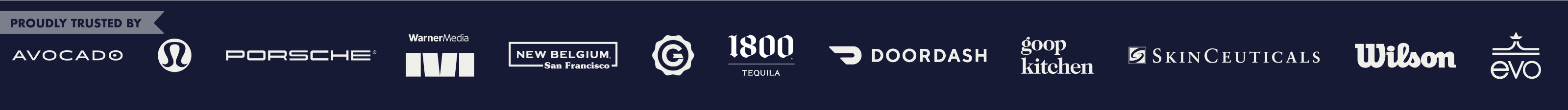 Collection of various brand logos on a blue background